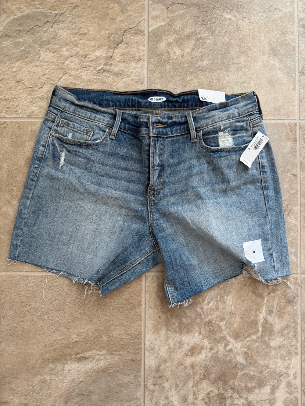 Old Navy Light Blue Distressed Denim Jean Shorts